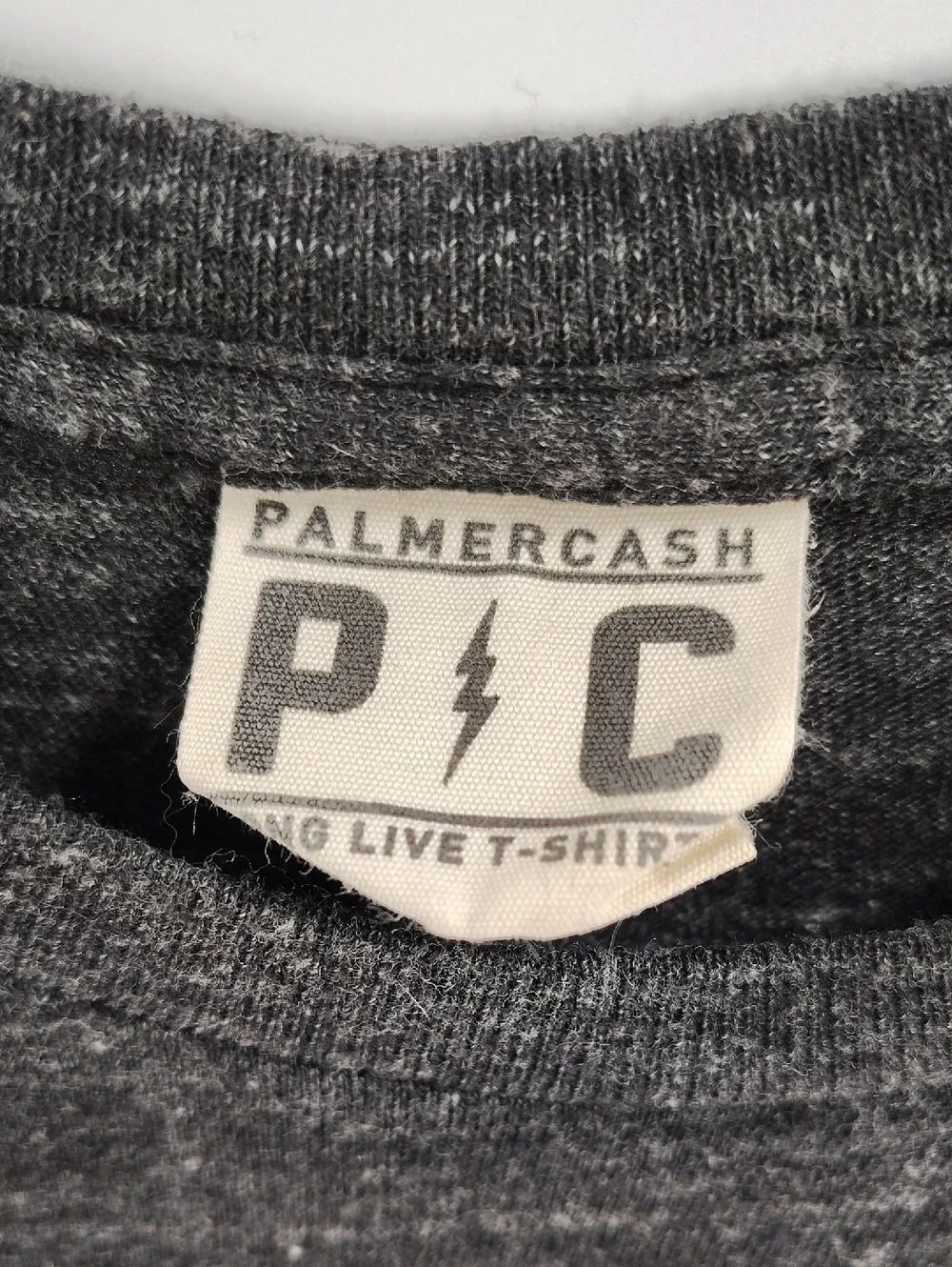 Palmer Cash Tee Size Large Shiner Bock Black Slub READ MEASUREMENTS